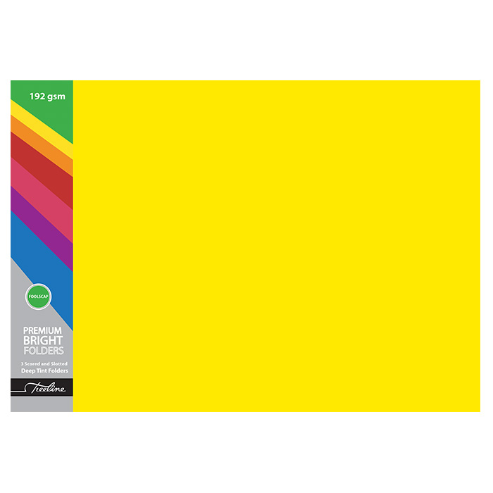 Treeline Premuim Deep Tint Yellow Board Folders Foolscap 192gsm – 100s