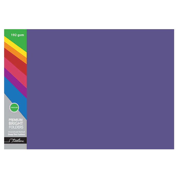 Treeline Premuim Deep Tint Purple Board Folders Foolscap 192gsm – 100s