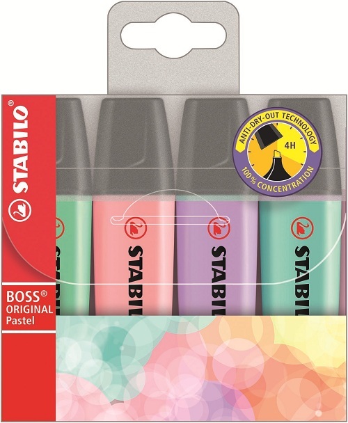 Stabilo: Stabilo BOSS Original Highlighters – Pastel Assorted Wallet of 4