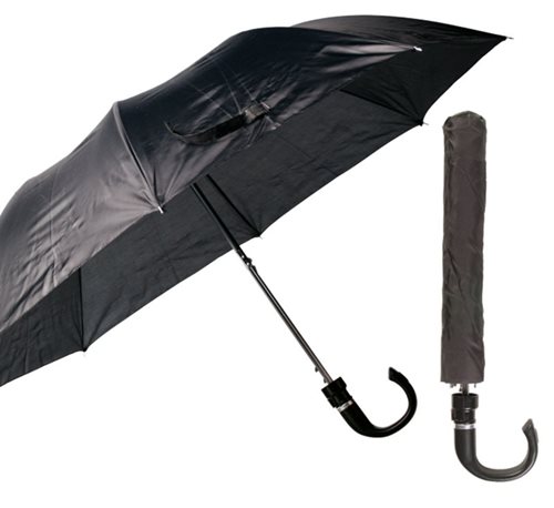Bulk Pack x3 Black Foldup Gents Umbrella with Cover – 50cm