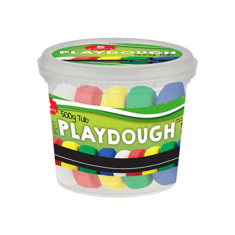 Treeline Play Dough Bucket – 5 Assorted Colours 100g per Colour