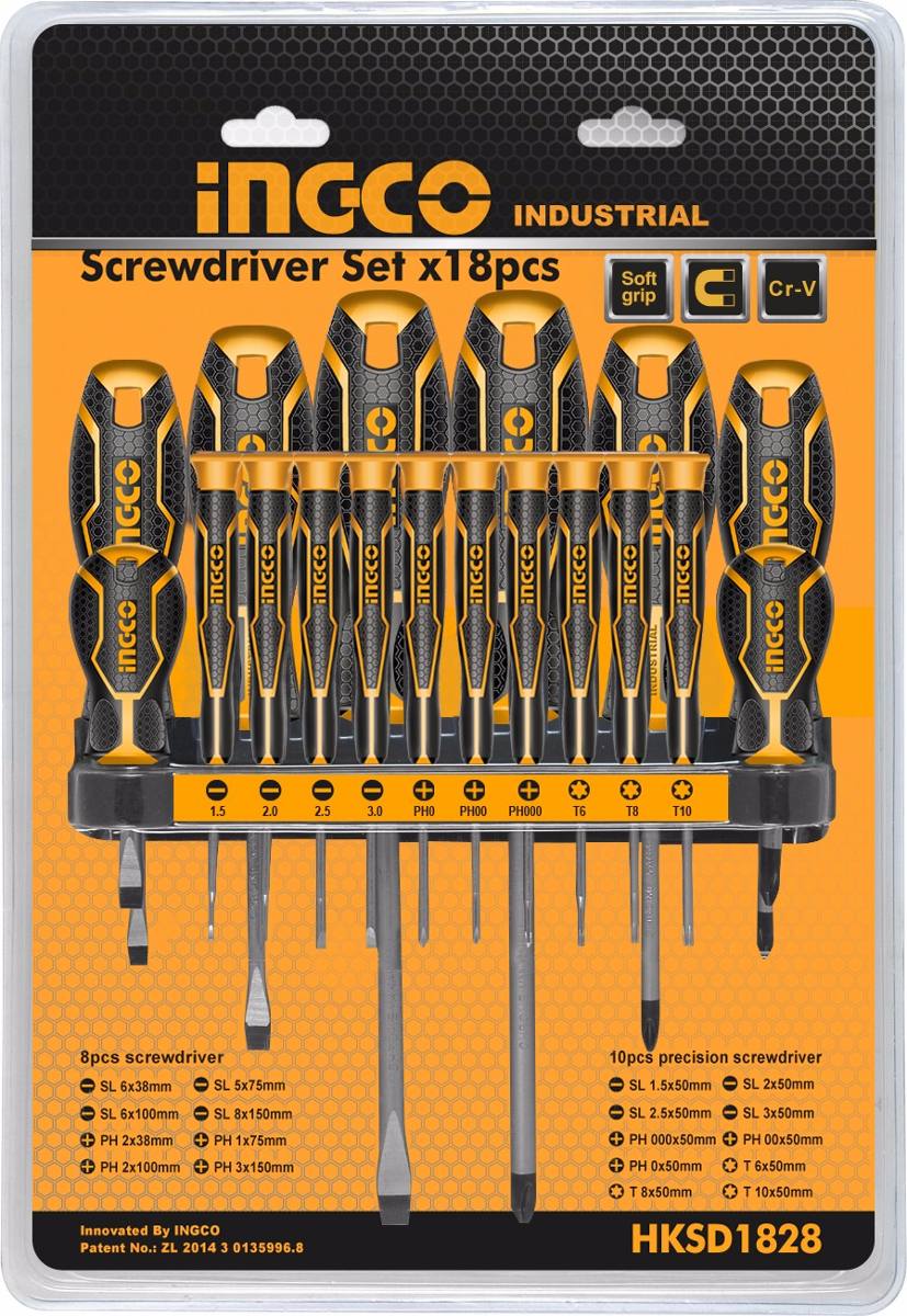 Ingco 18 Piece Screwdriver & Precision Screwdriver Set