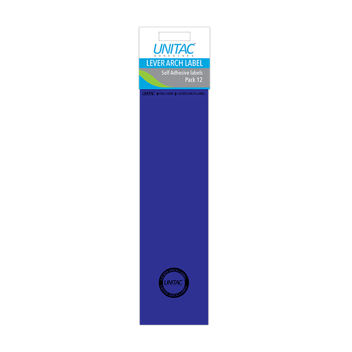 Unitac: Lever Arch Labels – Blue