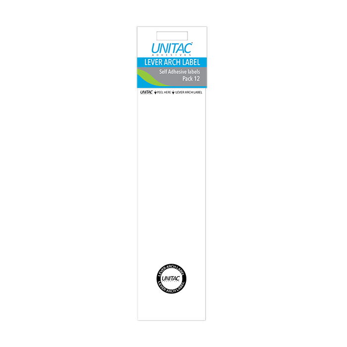 Unitac: Lever Arch Labels – White