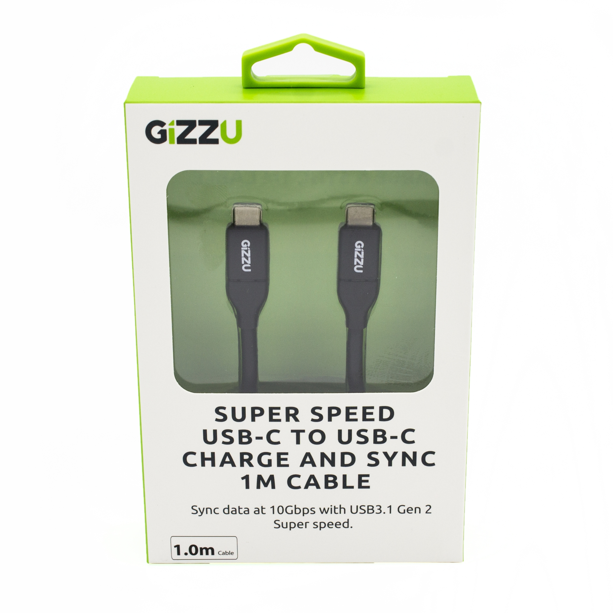 Gizzu USB3.1 C To USB-C 1m Cable – Black