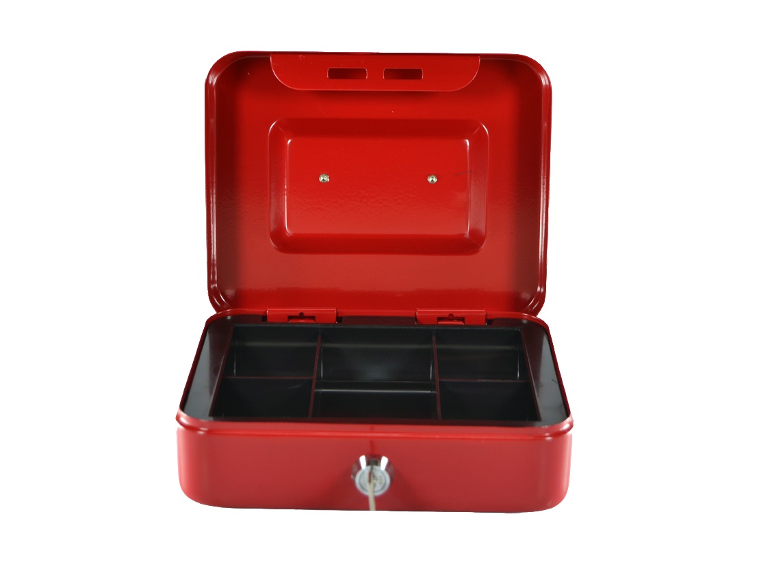 SourceDirect Steel Cash Money Box – Red