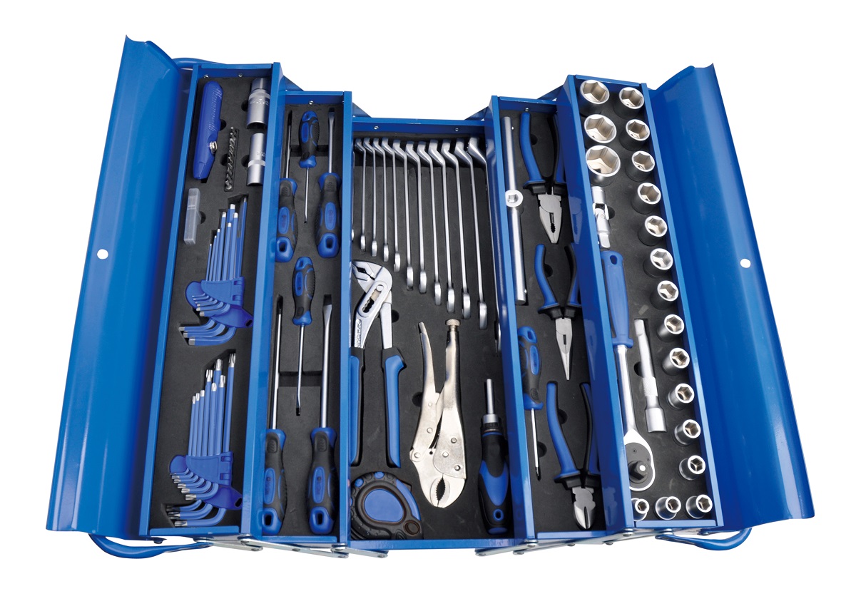 Trade Professional 85 pc Toolkit – 5 Tray Metal Cantilever Box