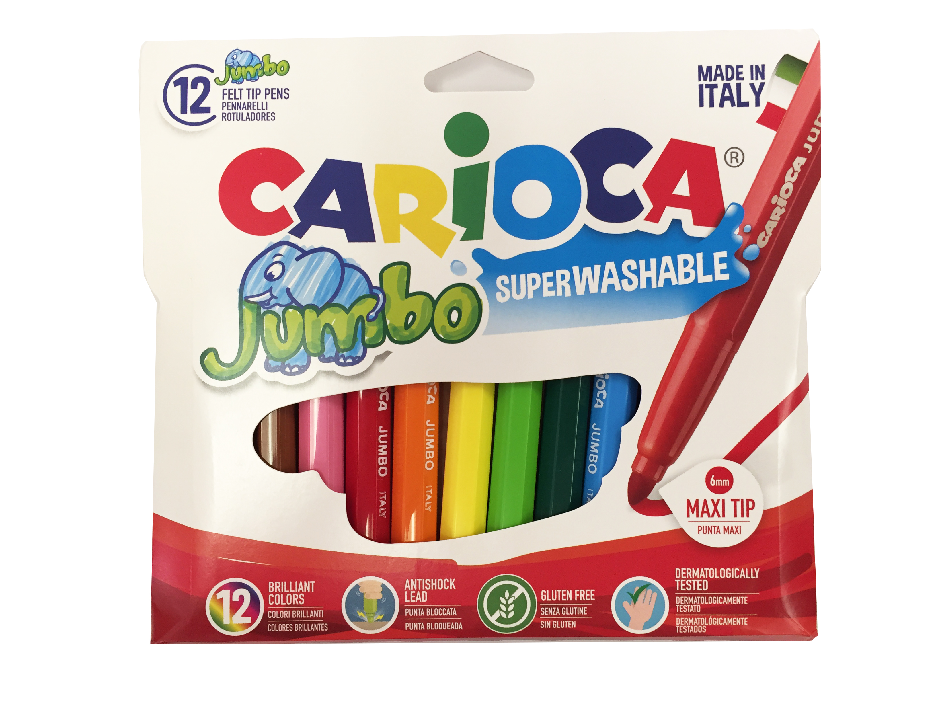 Carioca Jumbo Markers – Assorted Wallet of 12