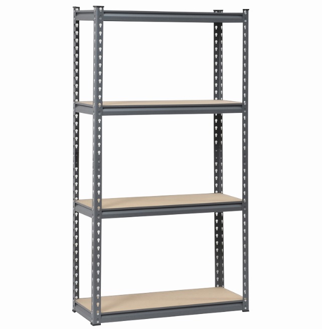 Wildberry – White Metal Shelving (4 Shelves MDF) – Grey