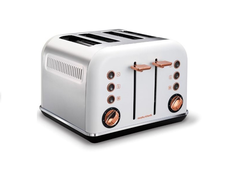 Morphy Richards – 4 Slice Accent Toaster – White With Rose Gold