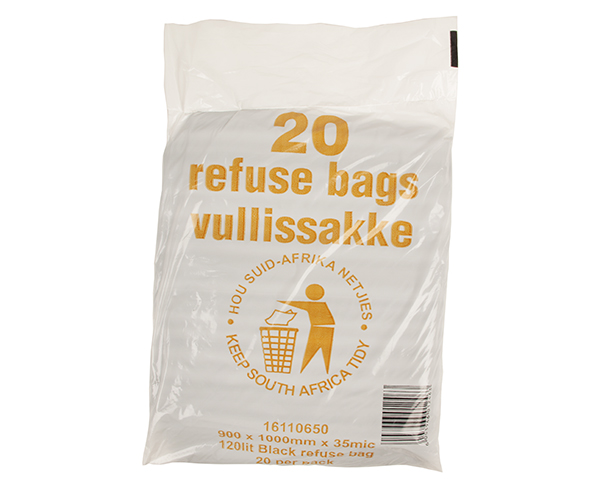 Refuse Bag For 120L Drum 20 Pack –  Black