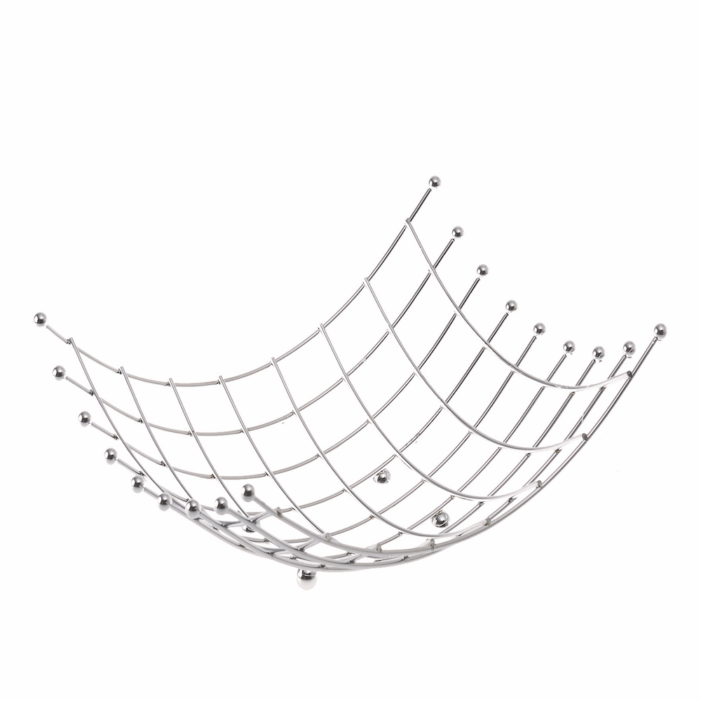 Chrome Plated Square Fruit Basket
