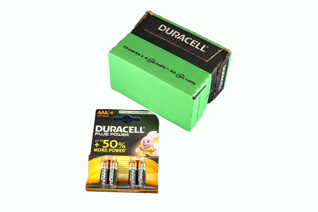 Duracell Plus Power AAA Alkaline Batteries – Box of 10 Packs