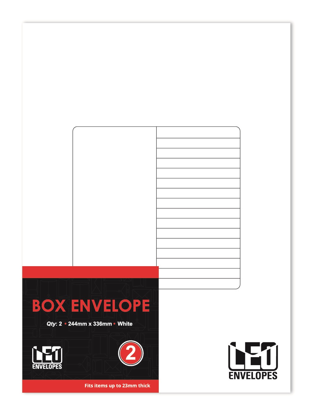 LEO: Box Envelope – Pack of 2 – 244mm x 336mm