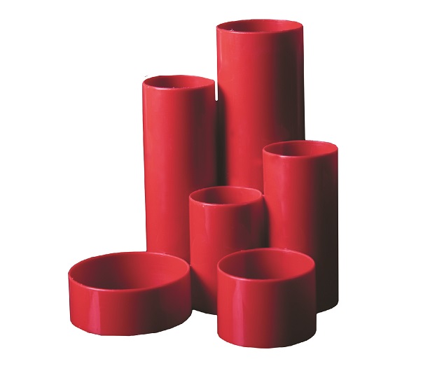 Treeline: Desktop Organiser Pen Holder – Red – 6 Cylinders