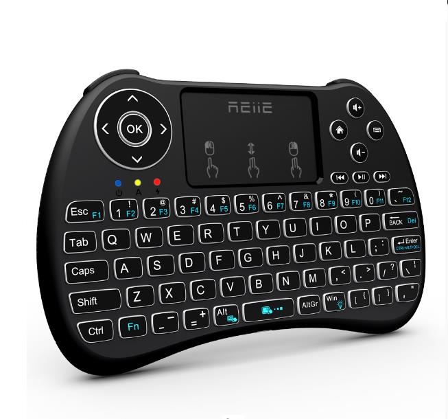 Reiie Wireless Qwerty Backlit Media Touchpad Keyboard – Black