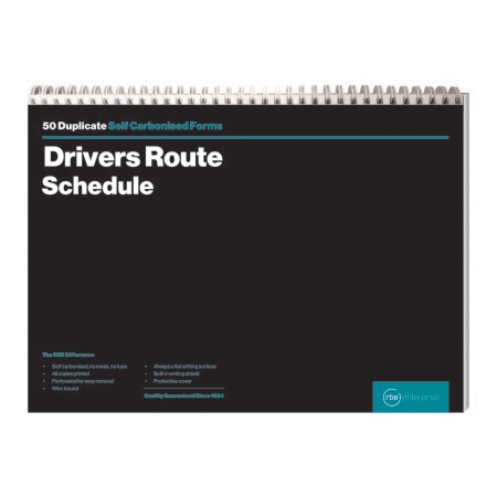 RBE: Duplicate Book Drivers Trip Schedule Pad – 50 Sets – A4
