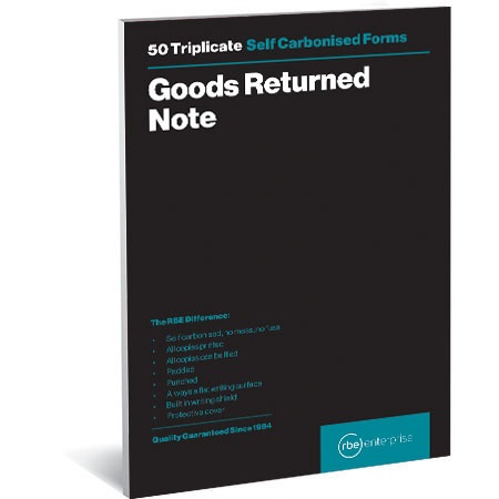 RBE: Triplicate Book Goods Returned Note – A5