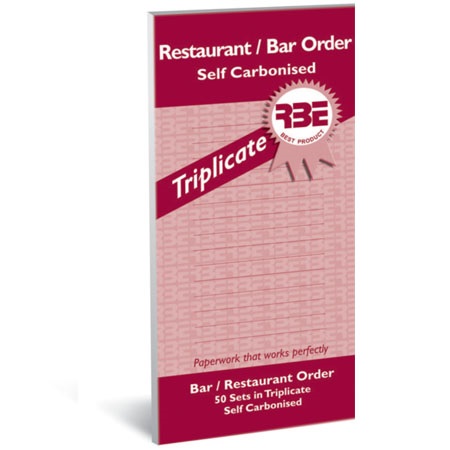 RBE: Restaurant/Bar Order Triplicate Single (210×99)