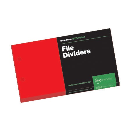RBE: Bright Red Board Dividers – 50 Sheets