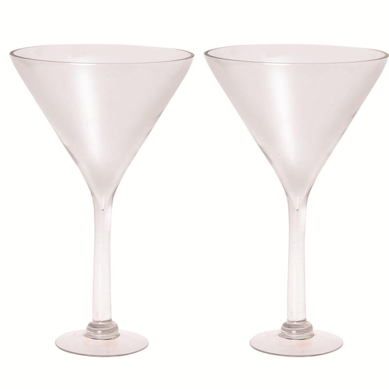 40cm Glass Martini Style Vase – 2 Pack