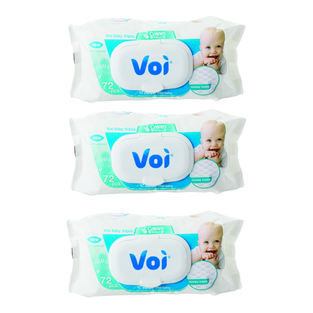 Voi Baby Wet Wipes – 3 Pack (72 Pieces)