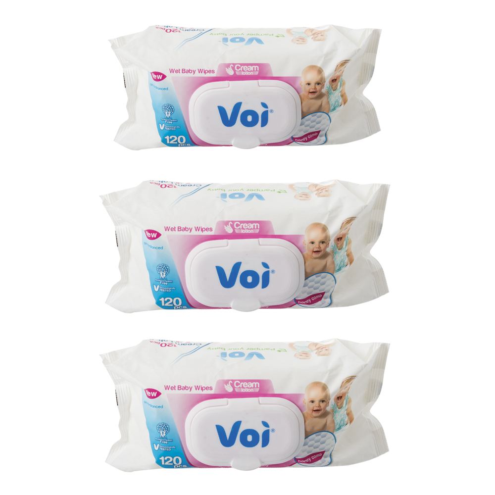 Voi Baby Wet Wipes – 3 Pack (120 Pieces)