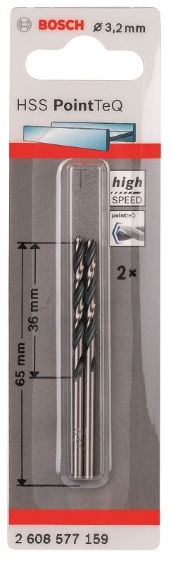 Bosch – Metal Drill Bit HSS Pointteq – 3.2mm