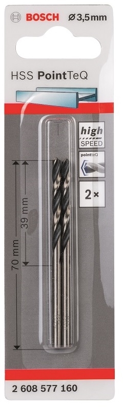 Bosch – Metal Drill Bit HSS Pointteq – 3.5mm