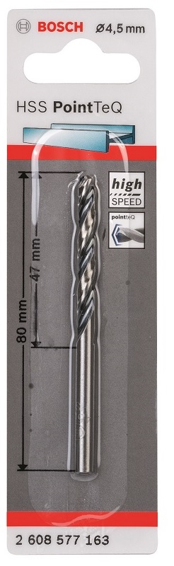 Bosch – Metal Drill Bit HSS Pointteq – 4.5mm