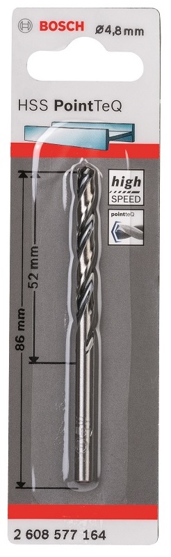 Bosch – Metal Drill Bit HSS Pointteq – 4.8mm