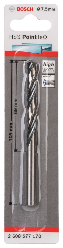Bosch – Metal Drill Bit HSS Pointteq – 7.5mm