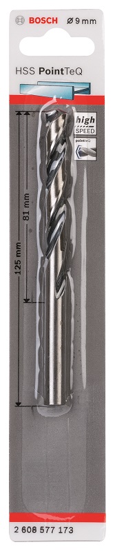 Bosch – Metal Drill Bit HSS Pointteq – 9.0mm
