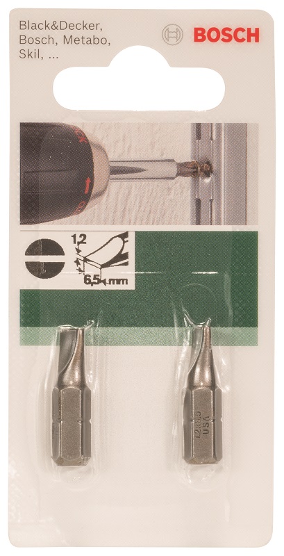 Bosch – Standard Slotted Screws Screwdriver Bit – 1.2 x 6.5