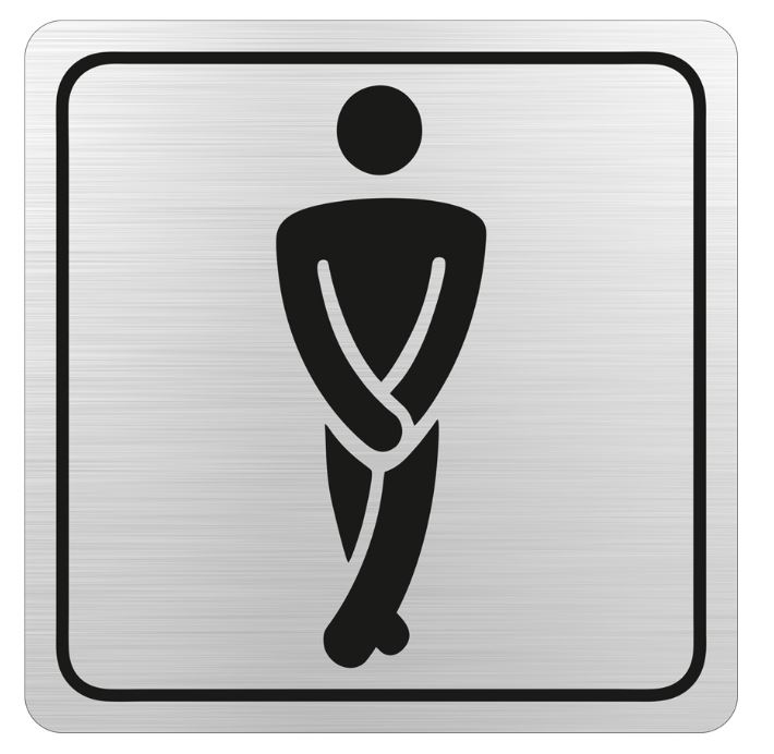 Parrot Products: Gents Toilet Symbolic Sign on Brushed ACP 15cm*15cm