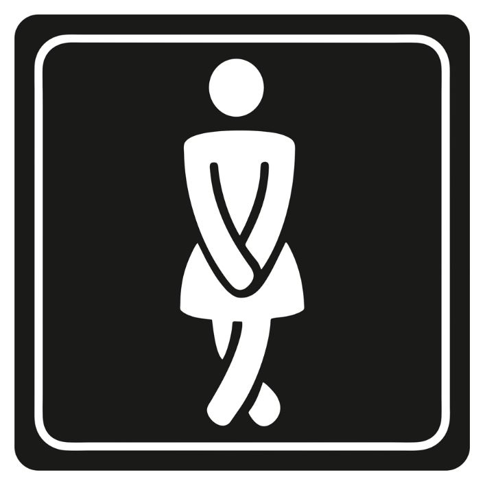 Parrot Products: Ladies Toilet Symbolic Sign on Black ACP 15cm*15cm