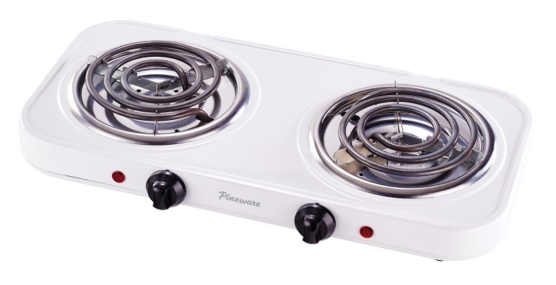 Pineware – 2000W Double Spiral Hotplate – White