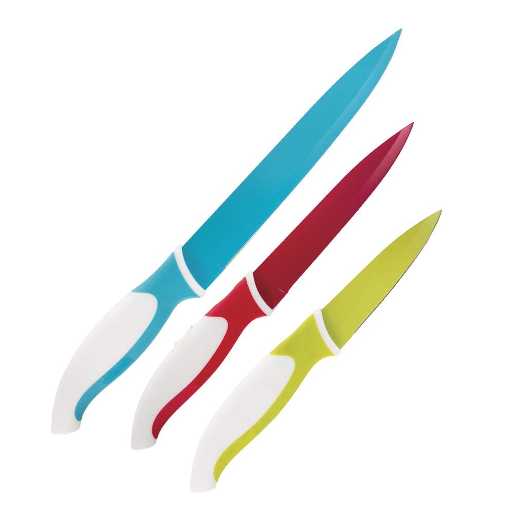 Ceramic 3 Piece Knife Set – Yellow, Blue & Red