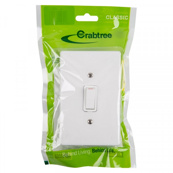 Crabtree Light Switch – 1L 1Way 100 x 50mm