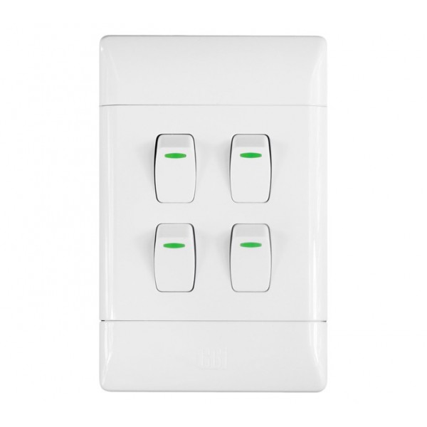 CBI Bell Switch – 4 Lever 1 Way – Electrical Accessories – 4mm x 2mm