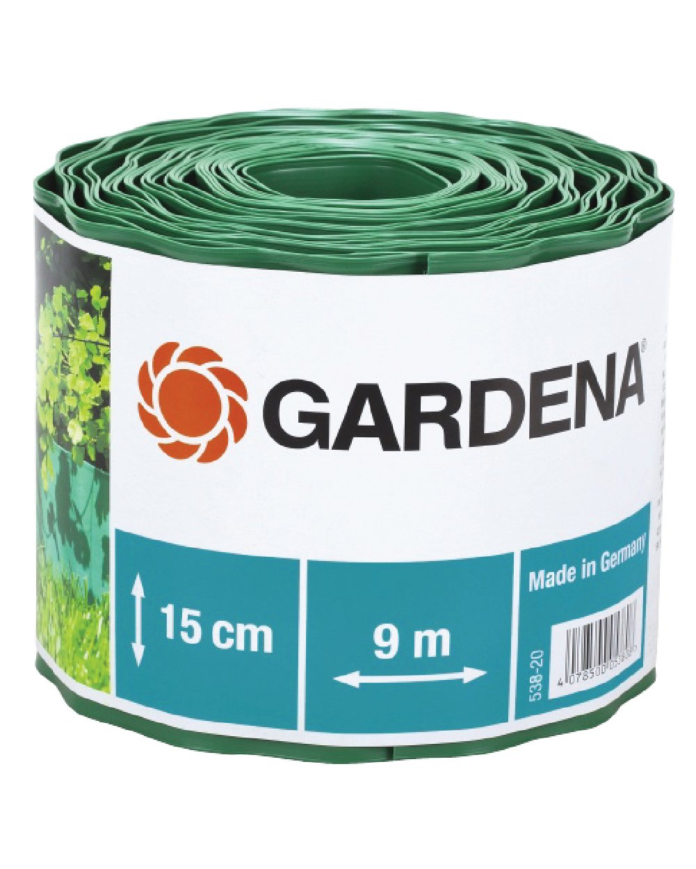 GARDENA Lawn Edging, Green 9 metre Roll 15 cm High