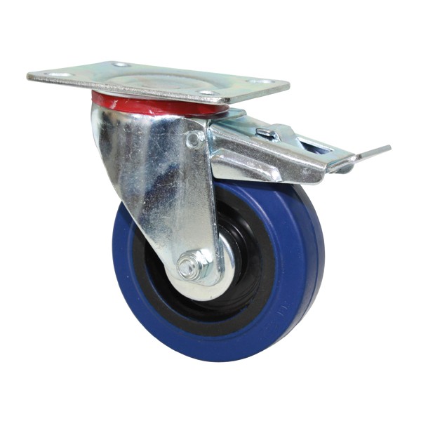 Caslad Elastic Rubber Brake Castor – 80mm