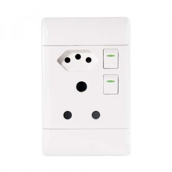 Cbi Euro Horizontal Switch Plug – 4X2 White