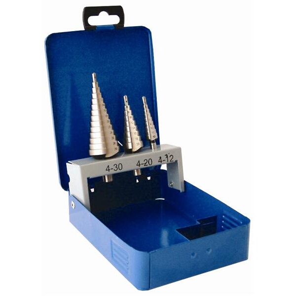 Tork Craft Step Drill Set HSS in Steel Case