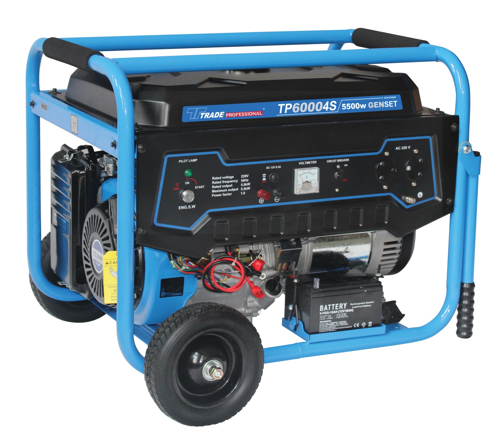 Trade Professional – TP 6000 4S – 5.5kW 13HP 6.8kVA Petrol Gen Set