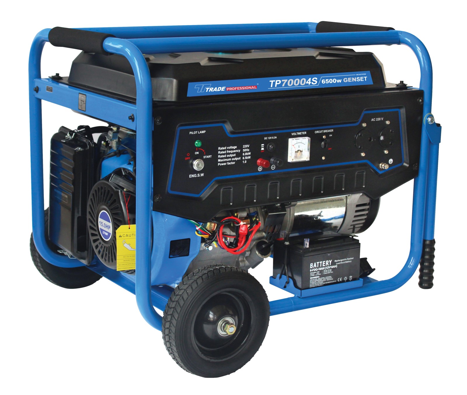 Trade Professional – TP 7000 4S – 6.5kW 15HP 8.1kVA Petrol Gen Set