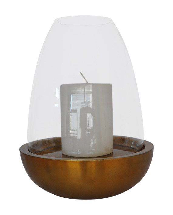 The Gift Shop – Mara Gold Lantern (Medium) – including Candle