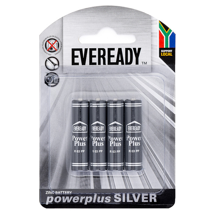 Eveready AAA Power Plus Batteries – Black & Silver