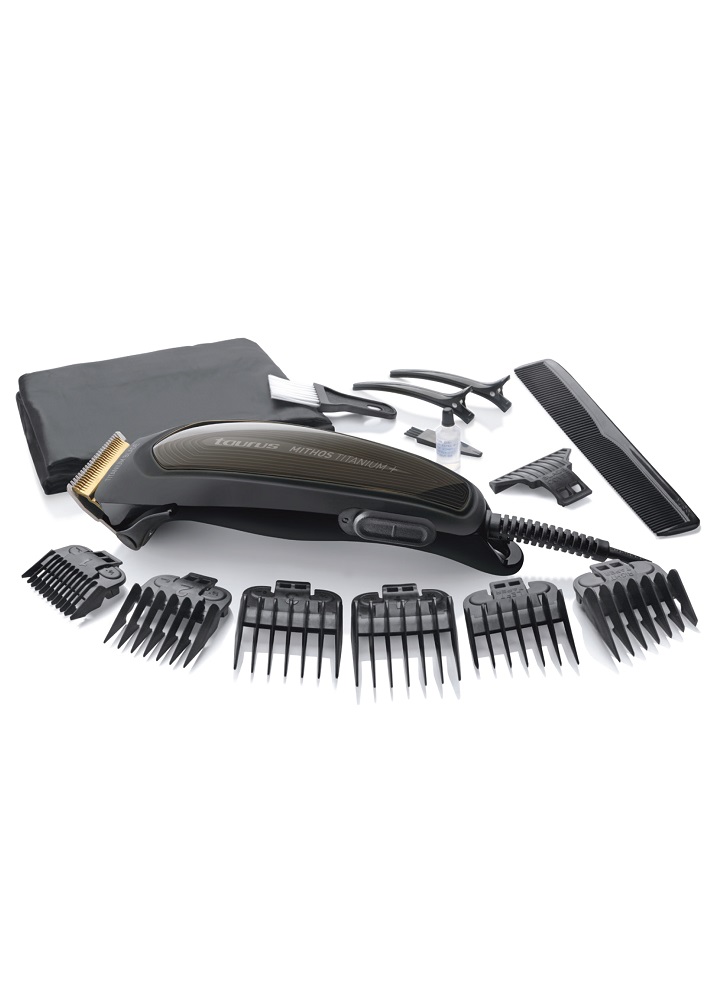 Taurus 6W Mithos Titanium Plus 16 Piece Hair Clipper Set – Black