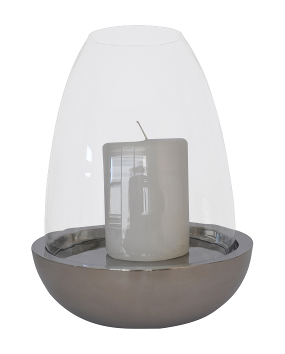 The Gift Shop – Mara Silver Lantern (Medium) – Including Candle